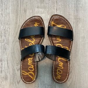 Sam Edelman Gala Two Band Slide Sandals in Black, Size 6.5 | Color: Black